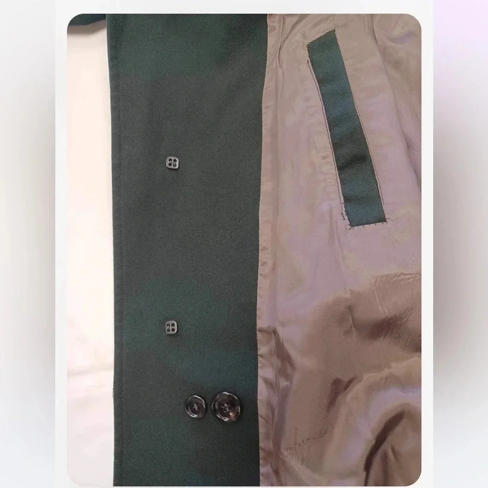 Shiff & CO Inc  100% Wool Black Trench Coat Size 7038 - Picture 9 of 13